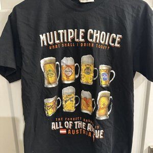 Vintage Fox Originals T Shirt  Black Graphic Austria Beer M